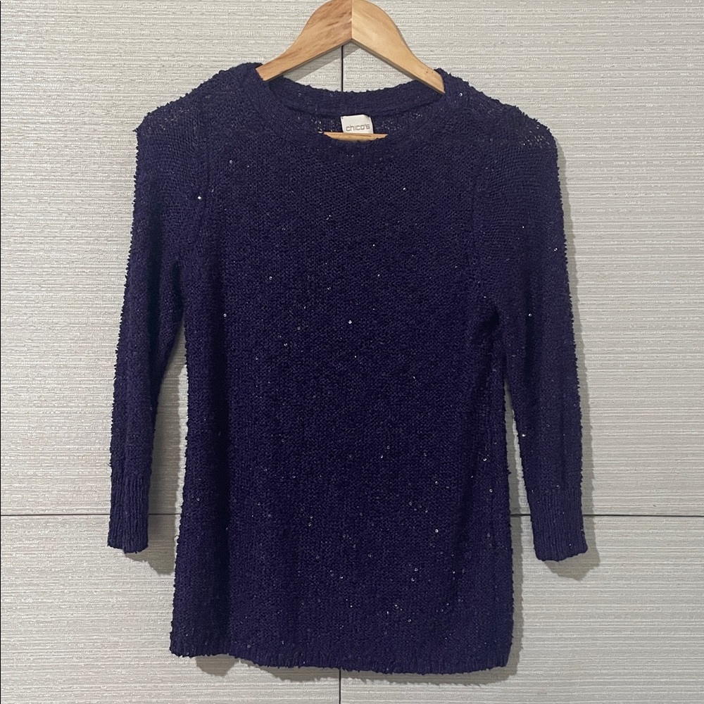 Chico's Rich Purple Women's Crew Neck Sweater